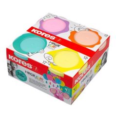   KORES Gyurma,160 g, levegőre száradó, 4 pasztell szín, KORES "Magic Clay"