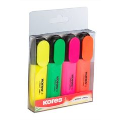   KORES Szövegkiemelő készlet, 0,5-5 mm, KORES, 4 különböző szín