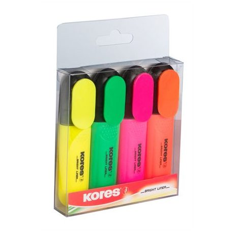 KORES Szövegkiemelő készlet, 0,5-5 mm, KORES, 4 különböző szín