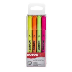   KORES Szövegkiemelő készlet, 0,5-3,5 mm, KORES, 4 különböző szín