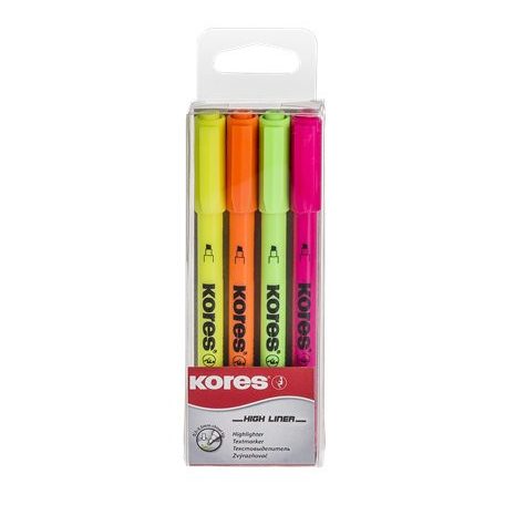 KORES Szövegkiemelő készlet, 0,5-3,5 mm, KORES, 4 különböző szín