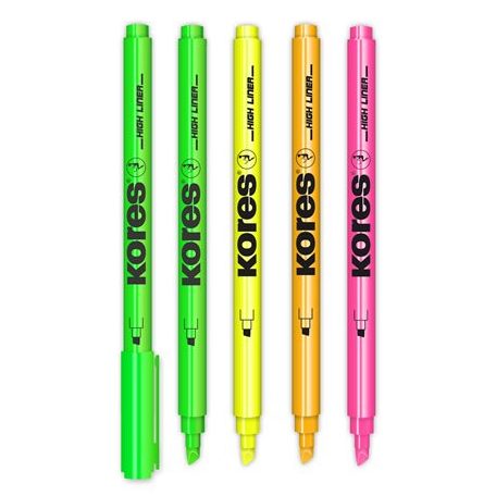 KORES Szövegkiemelő készlet, 0,5-3,5 mm, KORES, 4 különböző szín