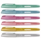KORES Szövegkiemelő készlet, 3-5 mm, KORES "Glitter", 6 különböző csillámos szín