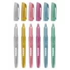 KORES Szövegkiemelő készlet, 3-5 mm, KORES "Glitter", 6 különböző csillámos szín