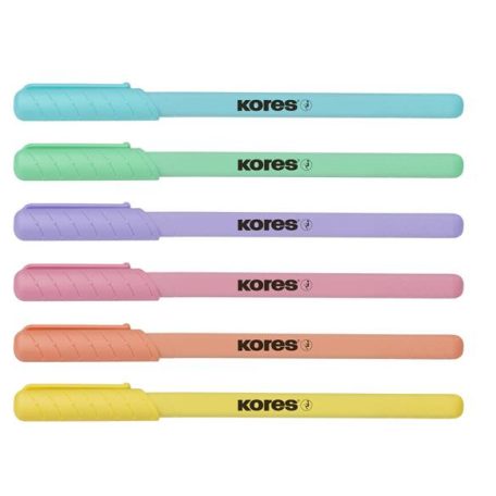 KORES Golyóstoll, 1,0 mm, kupakos, háromszögletű, KORES "KOR-M Pastel", kék