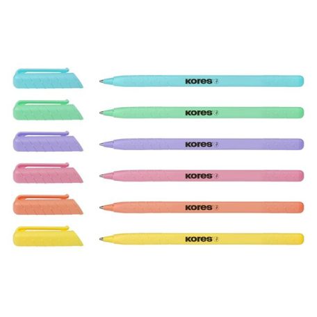 KORES Golyóstoll, 1,0 mm, kupakos, háromszögletű, KORES "KOR-M Pastel", kék