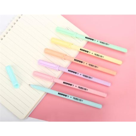 KORES Golyóstoll, 1,0 mm, kupakos, háromszögletű, KORES "KOR-M Pastel", kék