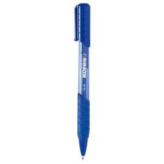   KORES Golyóstoll, 1,0 mm, nyomógombos, háromszögletű, KORES "K6-M", kék