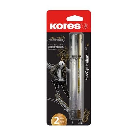 KORES Zseléstoll készlet, 1,0 mm, kupakos, háromszögletű, KORES "K11", arany/ezüst