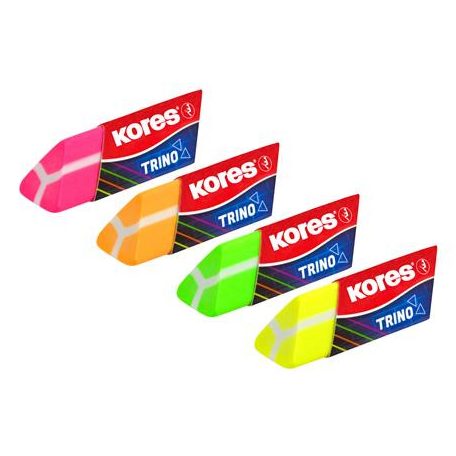 KORES Radír, KORES "Trino", vegyes neon színek