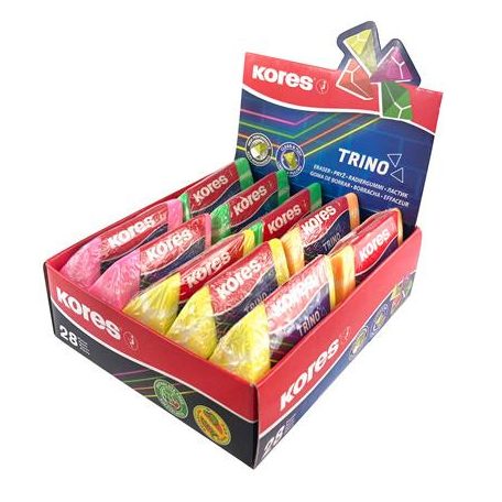 KORES Radír, KORES "Trino", vegyes neon színek