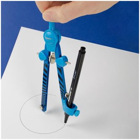 KORES Körző készlet, precíziós, 3 darabos, KORES "Grafiko Neon", vegyes színek