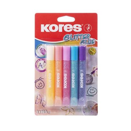 KORES Csillámos ragasztó, pasztell, KORES