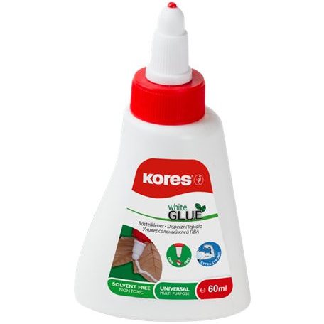 KORES Hobbiragasztó, 60 ml, KORES "White Glue"
