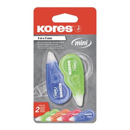 KORES Hibajavító roller, 5 mm x 5 m, KORES "Mini", vegyes szín