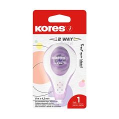   KORES Hibajavító roller, 4,2 mm x 8 m, KORES "2WAY Pastel", vegyes pasztell színekben