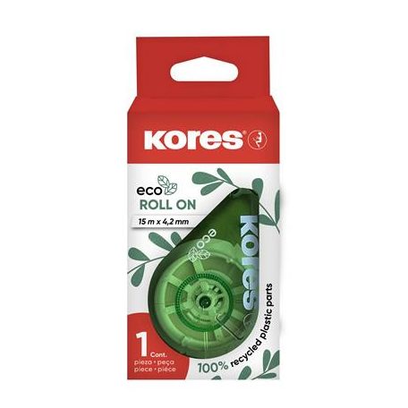 KORES Hibajavító roller, 4,2 mm x 15 m, KORES "ECO Roll On", zöld