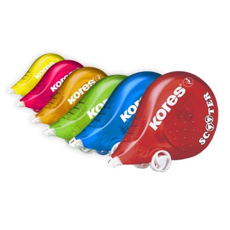 KORES Hibajavító roller, 4,2 mm x 8 m, KORES "Scooter", vegyes színek