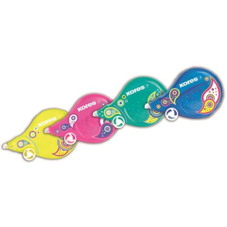 KORES Hibajavító roller, 4,2 mm x 8 m, KORES "Fantasy Scooter, Paisley", vegyes színek