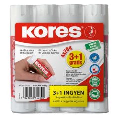 KORES Ragasztóstift, 20 g, 3+1 akciós kiszerelés, KORES
