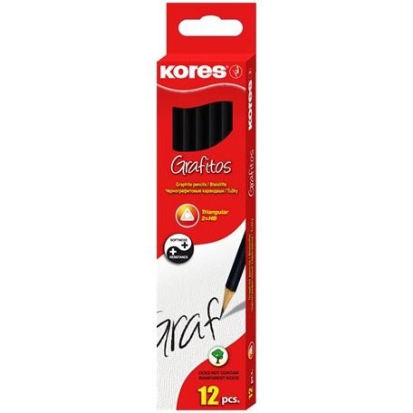 KORES Grafitceruza, HB, háromszögletű, KORES