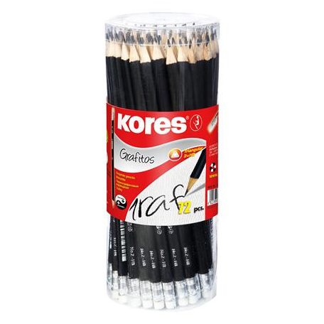 KORES Grafitceruza radírral, HB, háromszögletű, KORES