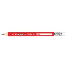   KORES Grafitceruza radírral, HB, háromszögletű, jumbo, KORES "Coach"