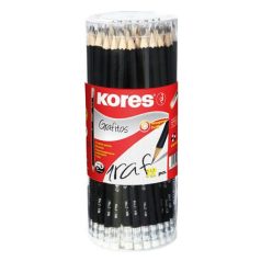 KORES Grafitceruza radírral, HB, hatszögletű, KORES