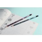 KORES Grafitceruza radírral, HB, háromszögletű, KORES "Style Cracked", vegyes metál színek