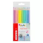 KORES Színes ceruza készlet, háromszögletű, KORES "Kolores Pastel", 12 pasztell szín