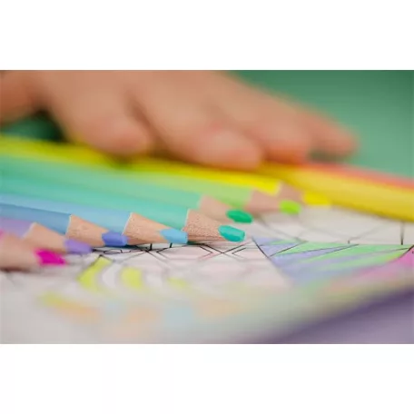 KORES Színes ceruza készlet, háromszögletű, KORES "Kolores Pastel", 12 pasztell szín