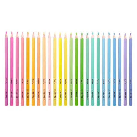 KORES Színes ceruza készlet, háromszögletű, KORES "Kolores Pastel", 24 pasztell szín