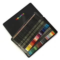  KORES Színes ceruza készlet, háromszögletű, fém doboz, KORES "Kolores Selection", 72 különböző szín