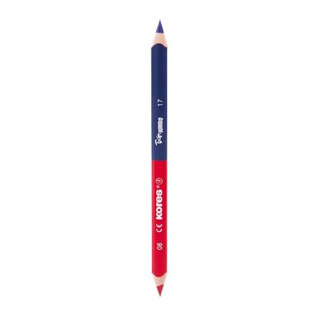 KORES Postairón, háromszögletű, KORES "Twin Jumbo", piros-kék