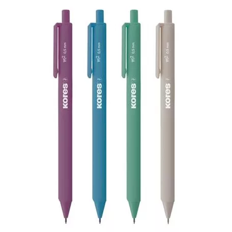 KORES Nyomósirón készlet, 0,5 mm, háromszögletű, KORES "M2 Essential", vegyes színek