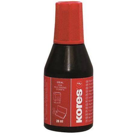 KORES Bélyegzőfesték, 28 ml, KORES, piros