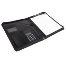 Konferencia mappa, A4, műbőr, számológéppel, fekete