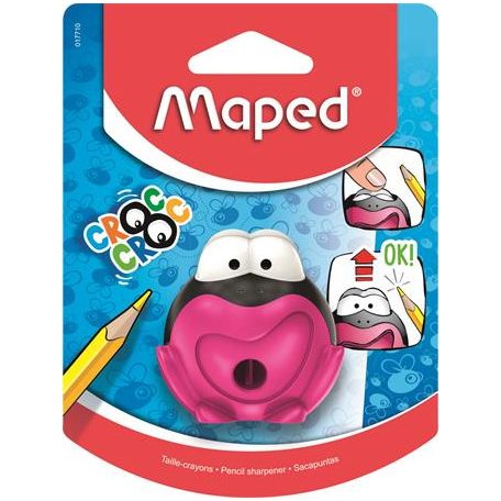 MAPED Hegyező, egylyukú, tartályos, MAPED "Croc Croc", béka, vegyes színek