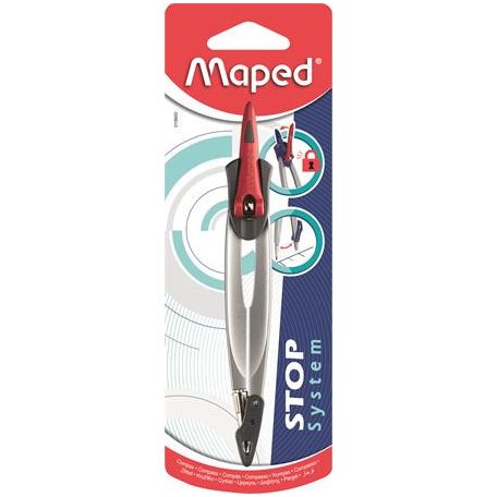 MAPED Körző, rögzíthető lábakkal, MAPED "Stop System", vegyes színek