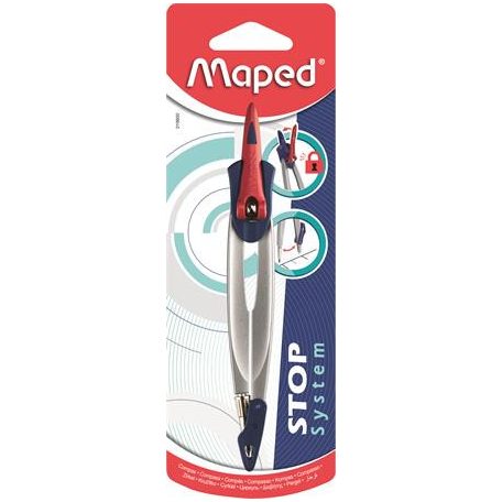 MAPED Körző, rögzíthető lábakkal, MAPED "Stop System", vegyes színek