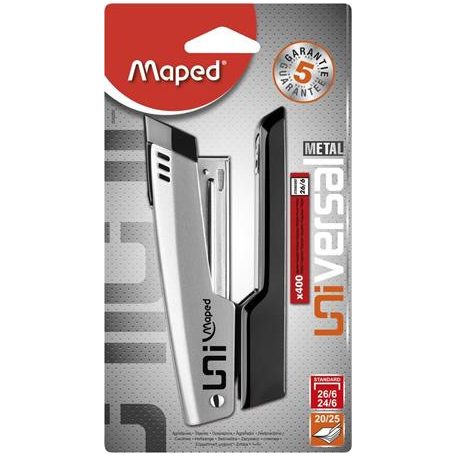 MAPED Tűzőgép, 24/6, 26/6, 20 lap, MAPED "Universal Metal Half-Strip", vegyes színek