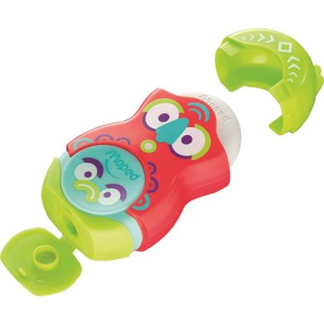 MAPED Hegyező és radír, egylyukú, tartályos, MAPED "Fancy", vegyes színek