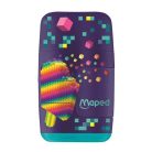 MAPED Hegyező és radír, kétlyukú, tartályos, pótradírral, MAPED "Pixel Party Connect"