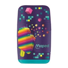   MAPED Hegyező és radír, kétlyukú, tartályos, pótradírral, MAPED "Pixel Party Connect"