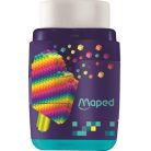 MAPED Hegyező és radír, kétlyukú, tartályos, pótradírral, MAPED "Pixel Party Connect"