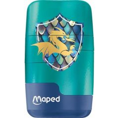   MAPED Hegyező és radír, kétlyukú, tartályos, pótradírral, MAPED "Connect Dragon", sárkány