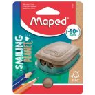 MAPED Hegyező, kétlyukú, tartályos, műanyag,  MAPED "Smiling Planet"