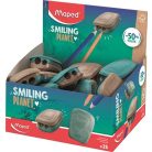 MAPED Hegyező display, kétlyukú, tartályos, műanyag, FSC, MAPED "Smiling Planet"