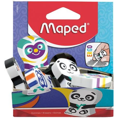 MAPED Radír display, vegyes minták, MAPED "Ergo Fun Multicolor"