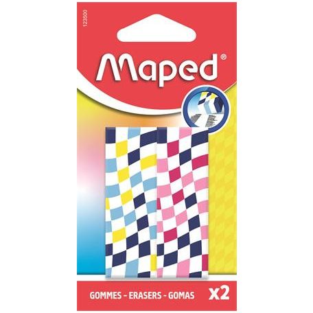 MAPED Radír, kockamintás, MAPED „Checkerboards”, vegyes minták, 2 db